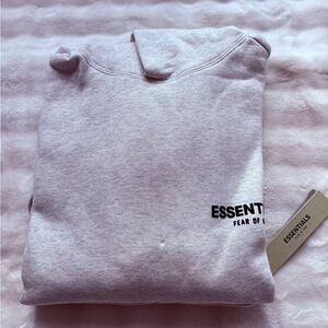 Essentials Men's Crewneck Sweater in Light Grey with Logo